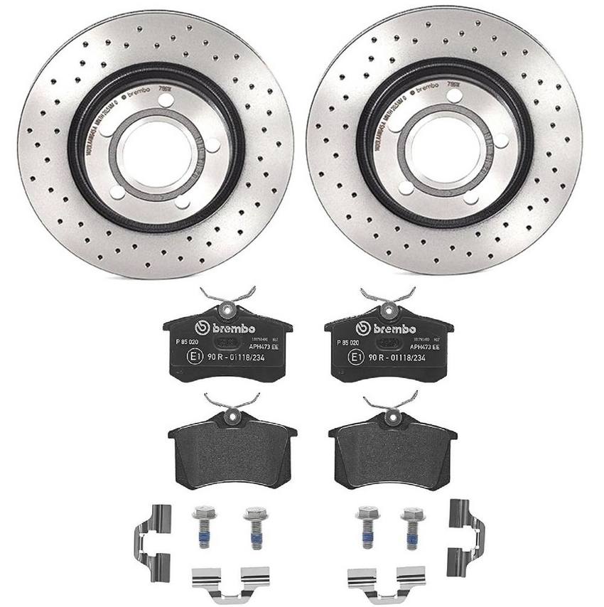 Audi Brembo Brake Kit - Pads and Rotors Rear (280mm) (Xtra) (Low-Met) 8E0698451L - Brembo 1564409KIT